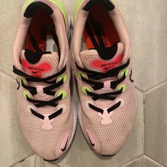 Nike Renew Women's Running Shoes - Pink and Neon Green Yellow - Picture 9 of 12